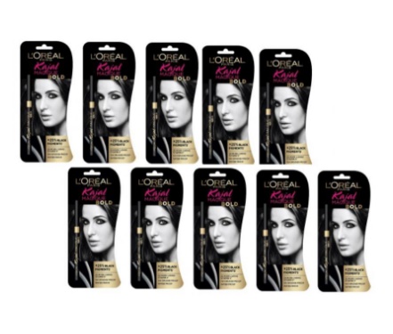 India Desire : Buy L'Oreal Paris Kajal Pencil BOLD 3.5 gm Pack of 10 At Rs 750 From Snapdeal [Selling Price Rs 2520]